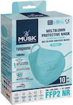 Musk Meltblown Protective Disposable Protective Mask FFP2 Turquoise 10pcs