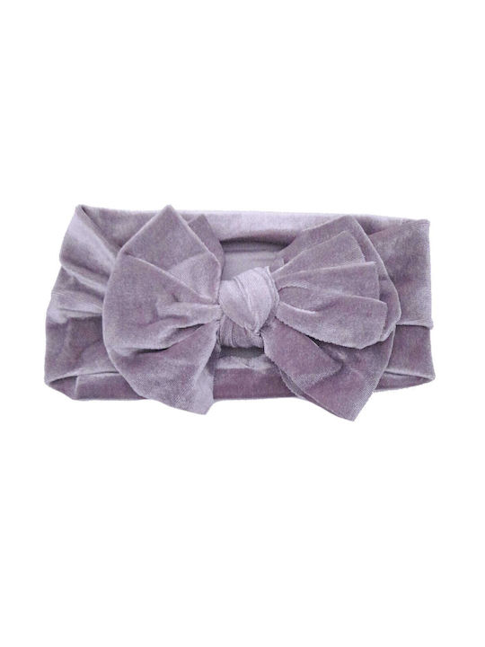 Kids Velvet Hair Band with Grey Bow