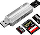 Leewello YPX-039 Card Reader USB 3.0 για SD/microSD/MemoryStick Ασημί