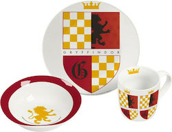 Feeding Set Harry Potter Gryffindor made of Porcelain Red 3pcs