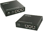 Lindy 100m Cat.6 IR & RS-232 HDBaseT with PoH & Ethernet Hub HDMI Extender 38115