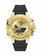 Guess Αναλογικό/Ψηφιακό Ανδρικό Ρολόι 48mm Χρονογράφος Μπαταρίας με Μαύρο Καουτσούκ Λουράκι