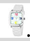 Justina 21971 Women's Watch with White Rubber Strap