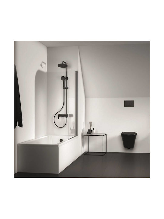Ideal Standard Connect 2 Σταθερό Πλαϊνό Μπανιέρας 80x140cm Black