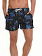 Herren Badebekleidung Shorts Marineblau mit Mustern