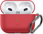 Θήκη Σιλικόνης με Γάντζο σε Κόκκινο χρώμα για Apple AirPods 3