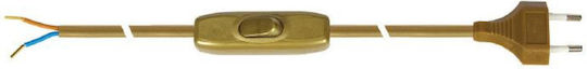 Evivak Power Cord with Diameter 2x0.75mm² in Gold Color 2m 1pcs