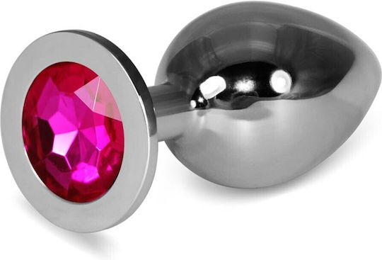 Lovetoy Rosebud Classic Metal Dop Anal Mare Silver / Fuchsia 10cm