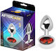 LateToBed AfterDark Red Ruby Anal Plug Klein Silber 7cm