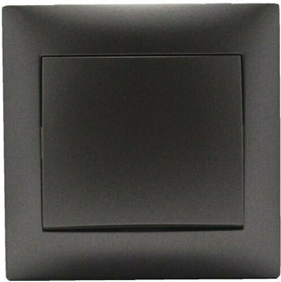 Redled Stinel Recessed Electrical Lighting Wall Switch with Frame Basic Ανθρακί