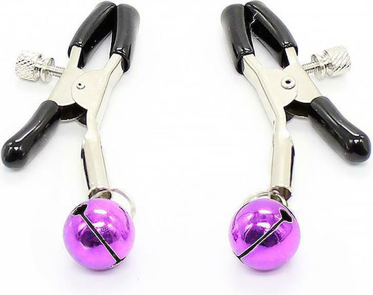 Fetish Addict Nipple Clamps With Bell Brustwarzenklemmen Purple