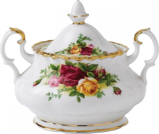 Royal Albert Old Country Roses Zuckerdose zum Servieren aus Porzellan in Weiß Farbe 1Stück
