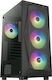 Aerocool Falcon-A-BK-V1 Gaming Midi-Turm Computergehäuse mit RGB-Beleuchtung Schwarz