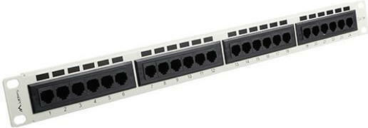 Lanberg Panou Patch pentru Rack 1U 19" 24 Porturi cat5e Gri