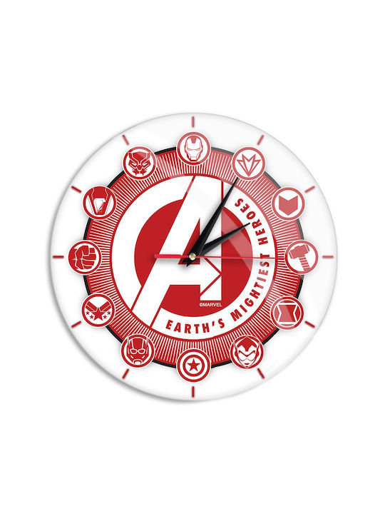 Babaco Kids Wooden Wall Clock Avengers White 30.5cm