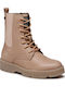 Adrar Leather Kids Boots with Laces Beige