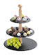 Kesper Stone Dessert Tower Stand with 3 Tiers Black