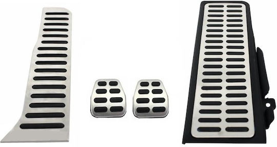Auto Gs Σετ Πεταλιέρες Αυτοκινήτου για Seat / Skoda / VW Αλουμινίου Ασημί 4τμχ