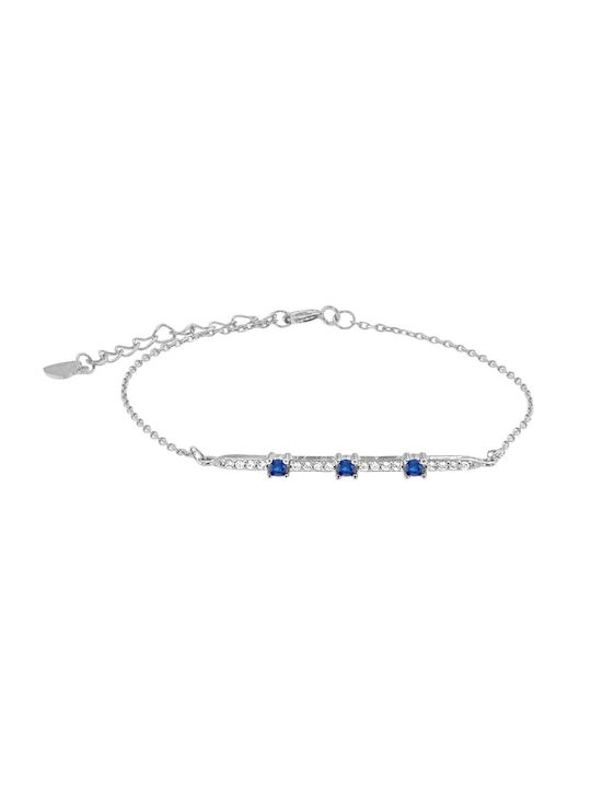 Women's silver bracelet 925 with blue cubic zirconia BR21200233