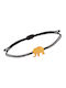 Bracelet cord silver gold plated elephant bracelet