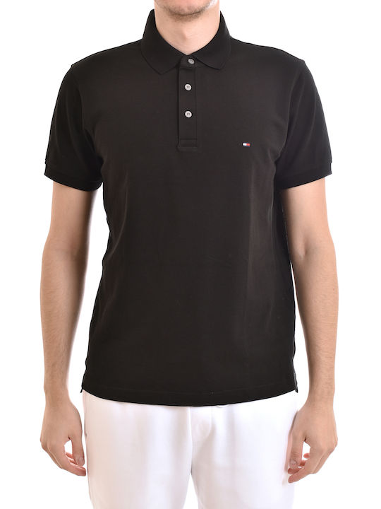 Tommy Hilfiger Ανδρικό T-shirt Polo Μαύρο