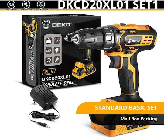 Deko DKCD20XL01-H10 Δραπανοκατσάβιδο Μπαταρίας 20V 1x2Ah