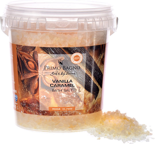 Primo Bagno Bath Salt Vanilla & Caramel with Cystals with Fragrance Vanilla & Caramel 900gr