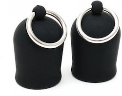 Rimba Bondage Play Nipple Suckers With Ring Αναρροφητής Θηλών Μαύρος 2τμχ