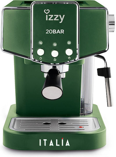 Izzy Italia IZ-6001 Μηχανή Espresso 1100W Πίεσης 20bar Πράσινη