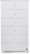 Eco Baby Dresser with 6 Drawers White 69x48x126cm