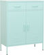 Cabinet de Birou Metalic Mint 80x35x101.5cm