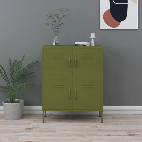 Metal Office Cabinet Olive 80x35x101.5cm