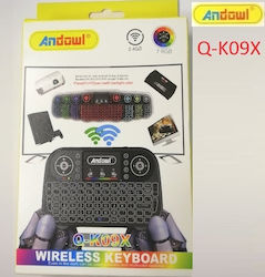 Andowl Q-K09X Ασύρματο Πληκτρολόγιο με Touchpad Αγγλικό US