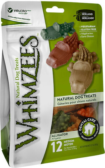 Whimzees Alligator Λιχουδιά για Σκύλους κατά της Πέτρας & Πλάκας 30gr 24τμχ