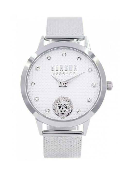Versus by Versace Strandbank Crystal Ladies Uhr mit Silber Metallarmband