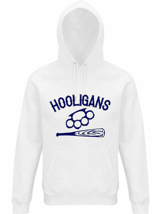 Hoodie Unisex, Bio " HOOLIGANS ", Weiß