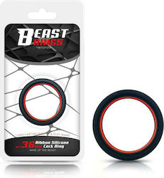 IntoYou Beast Rings Ribbon Silicone Cock Ring 36mm Black / Red