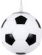 GloboStar Football Μονόφωτο Παιδικό Φωτιστικό Κρεμαστό από Γυαλί με Υποδοχή E27 Μαύρο/Λευκό 15x18cm