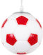 GloboStar Kids Glass Single Ceiling Light E27 Football White/Red 15x18cm