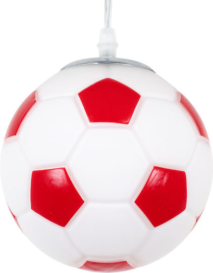 GloboStar Football Einfaches Licht Kinderdeckenleuchte Deckenleuchte mit Fassung E27 White/Red 15x18cm