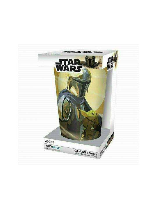 Abysse Wars Mandalorian Ποτήρι Νερού από Γυαλί σε Μπεζ Χρώμα 400ml