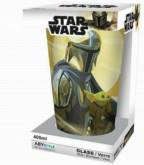 Abysse Wars Mandalorian Ποτήρι Νερού από Γυαλί σε Μπεζ Χρώμα 400ml