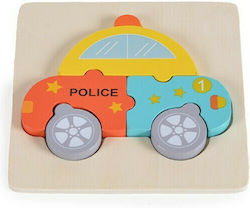 Ξύλινο Παιδικό Puzzle Σφηνώματα Police Car 5pcs για 1.5+ Ετών Moni