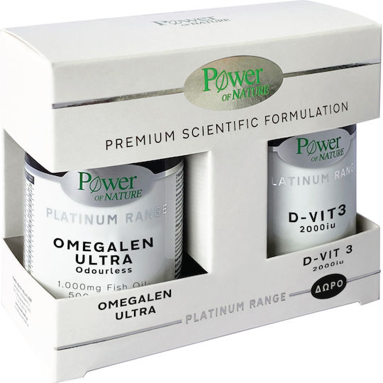 Power Of Nature Platinum Range Omegalen Ultra 30 Kapseln & D-vit3 2000IU 20 Tabletten