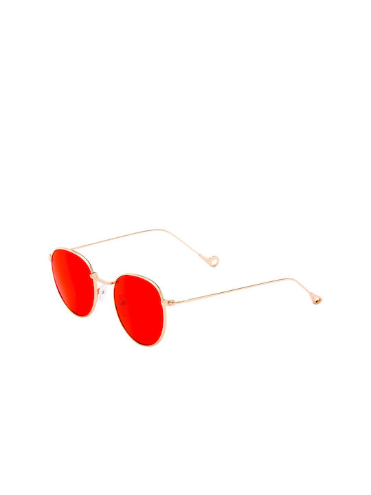 Limone Sunglasses with Red Metal Frame and Red ...