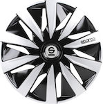 Sparco Car Hubcap Set Lazio 16" 4pcs Silver