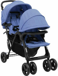 vidaXL Двойна количка Подходящо за Новородено Тъмносиня