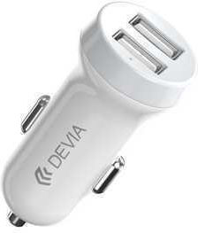Devia Car Charger 3.1A with Ports: 2xUSB White Color