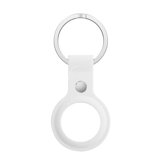 Keychain Cazul Keychain Silicon pentru AirTag în culoarea Alb
