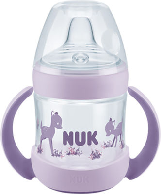 Nuk Εκπαιδευτικό Μπιμπερό με Λαβές First Choice Nature Sense 6m+ Ροζ 150ml